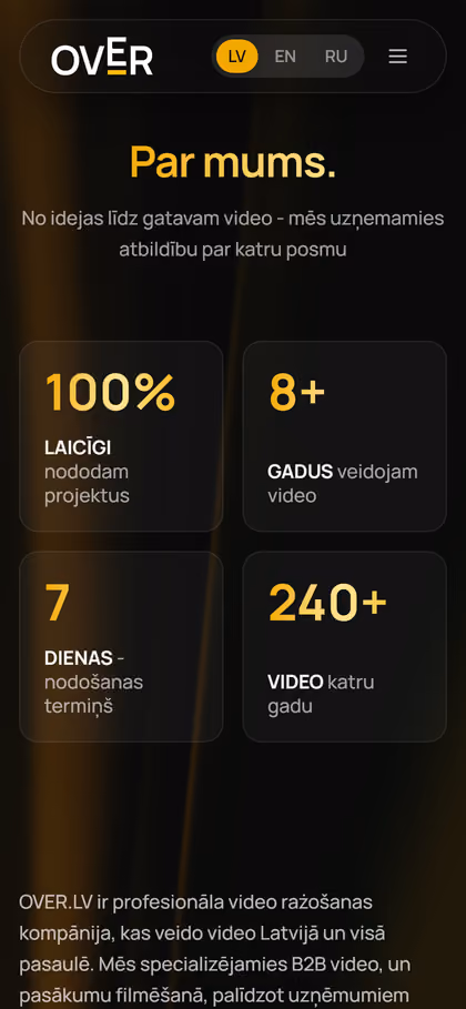 Sadaļa par uzņēmumu telefonā