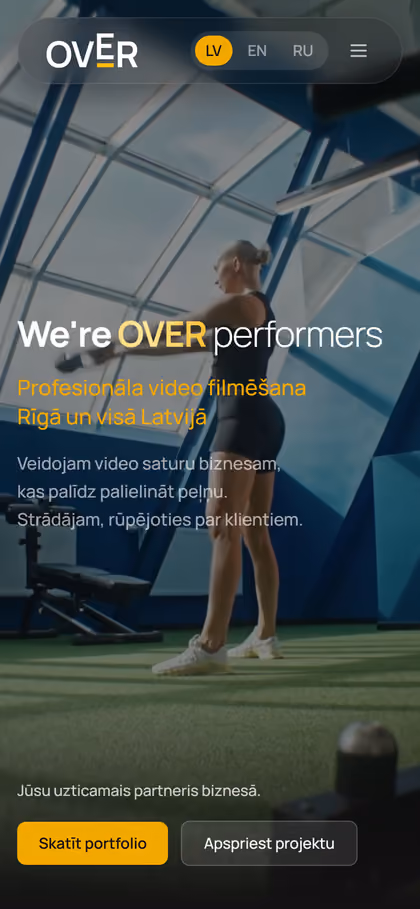 OVER.LV sākumlapa telefonā